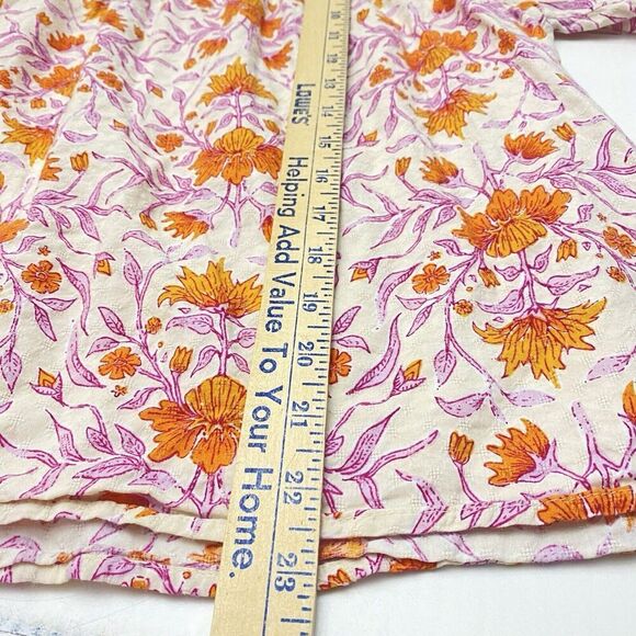 Universal Thread Blouse Womens XLarge Keyhole Neck Smocked Cuffs Floral Print - Picture 11 of 12